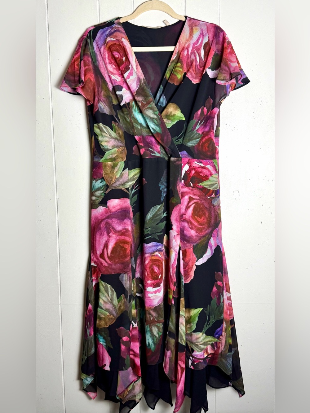 Soft Surroundings Floral Watercolor Midi Dress size Medium